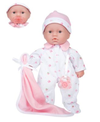 La Baby Caucasian 11" Soft Body Baby Doll Pink Outfit