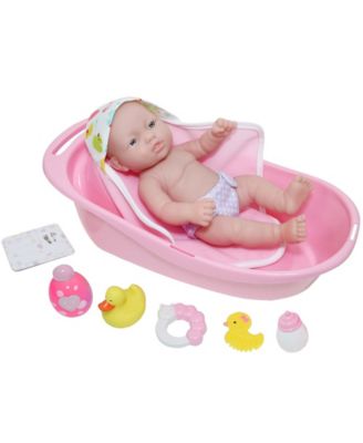 La Newborn 12" Baby Doll 10 Pcs Bathtub Gift Set