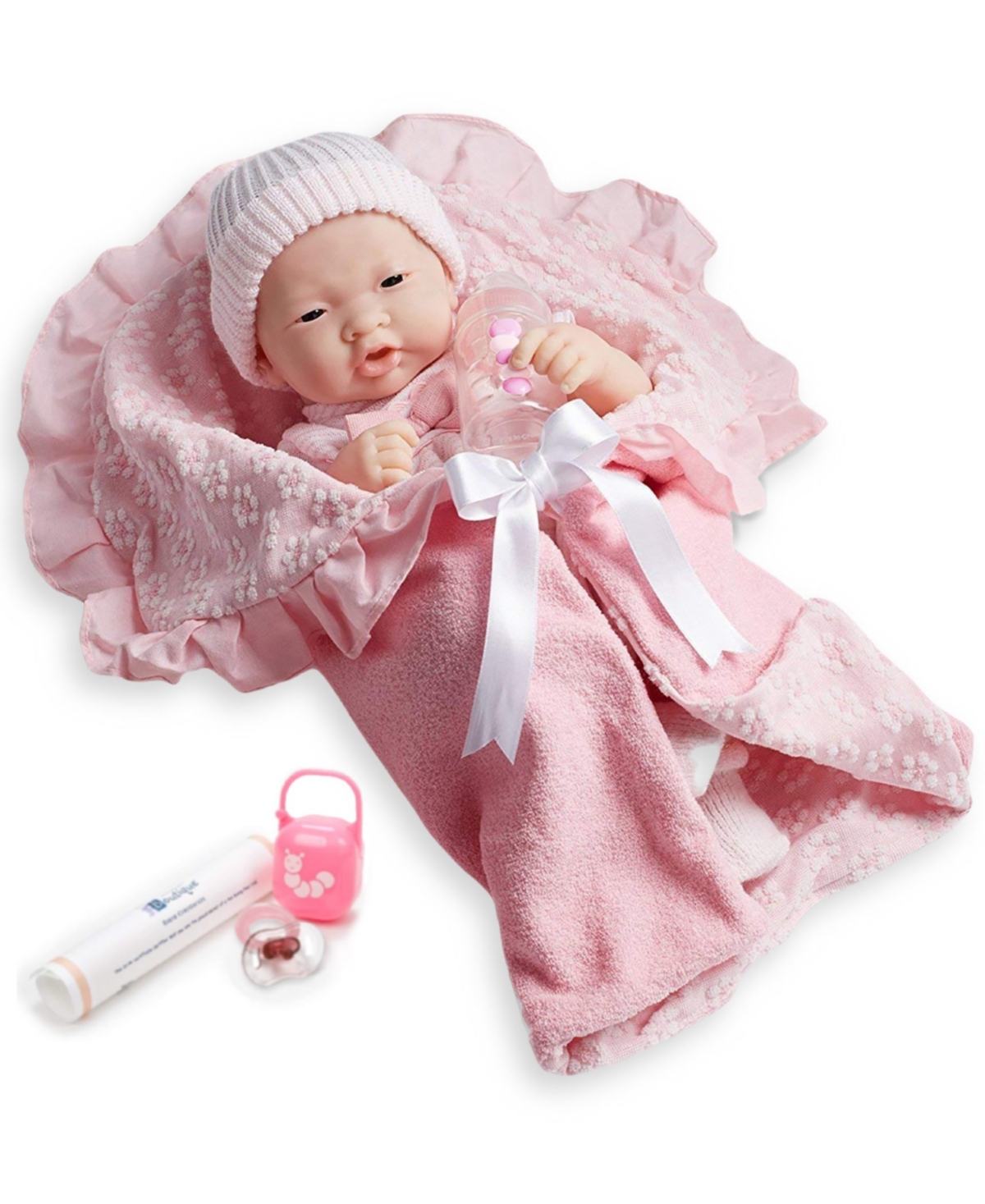 Jc Toys La Newborn Nursery 15.5" Asian Soft Body Baby Doll Pink Outfit In Asian - Pink