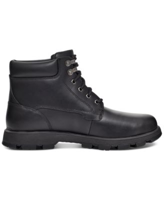 UGG Mens Boots Stenton Waterproof Leather Black Lace Up Workboots US 13 New UGG Stenton Black Waterproof Leather Sheepskin Lace-up Boots  main image 3