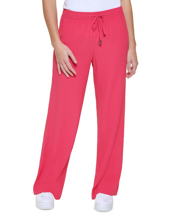 Calvin Klein Gauze Drawstring Pants - Macy's