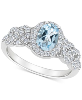 Macy's - Amethyst (3/4 ct. t.w.) & White Topaz (1/2 ct. t.w.) Halo Braid Ring in Sterling Silver (Also in Citrine, Rhodolite Garnet, Peridot, & Blue Topaz)