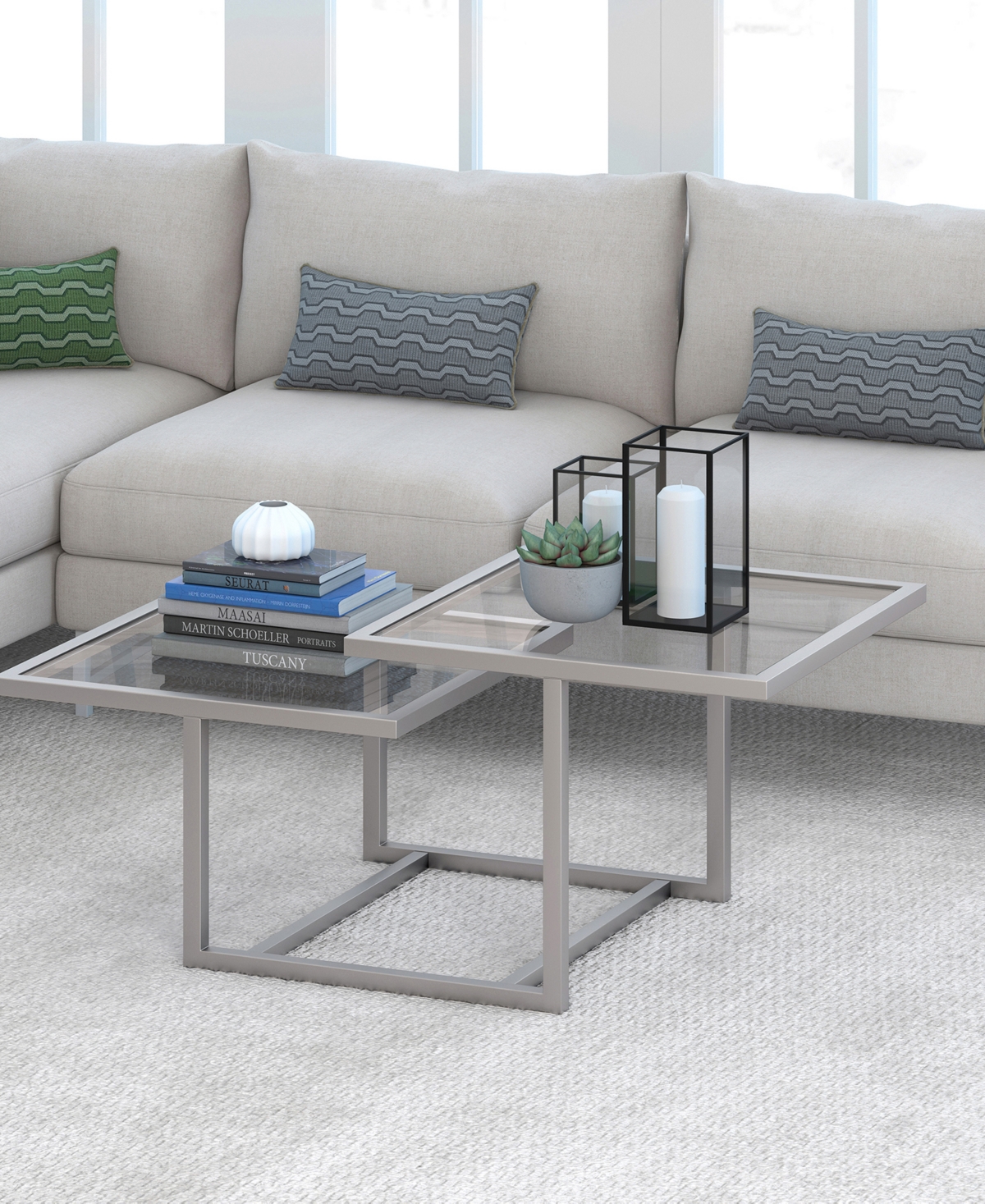 Amalie 2-Tier Satin Coffee Table,