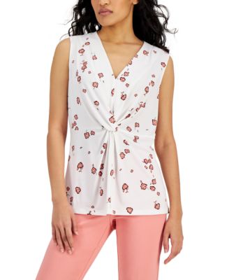 Alfani - Petite Twist-Front Top