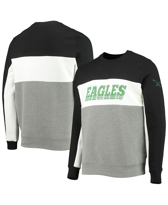 Junk Food Men's Black, Gray Philadelphia Eagles Color Block Pullover  Sweatshirt - Macy's