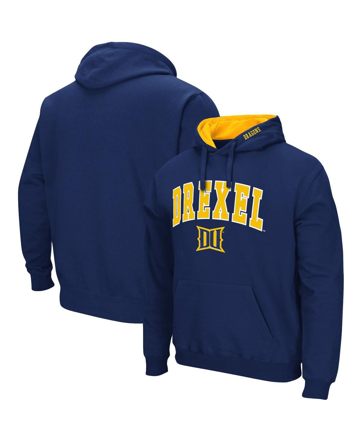 Colosseum Men's Navy Drexel Dragons Arch And Logo Pullover Hoodie