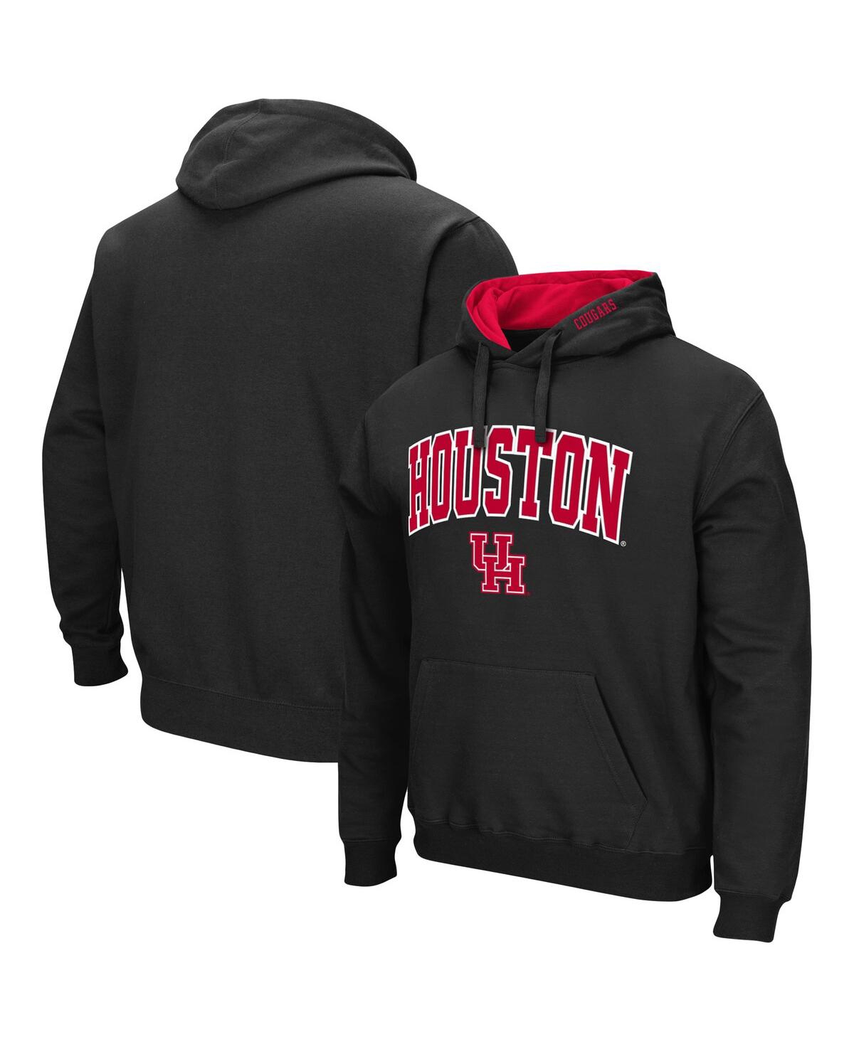 Colosseum Black Houston Cougars Arch And Logo Pullover Hoodie In Black