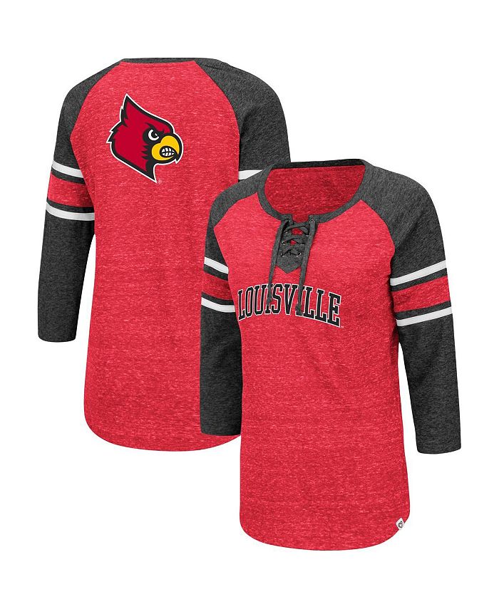 Men's Mitchell & Ness Red Louisville Cardinals Legendary Slub Raglan Long  Sleeve T-Shirt