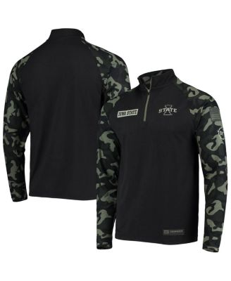 Men's Black, Camo Iowa State Cyclones OHT Military-Inspired Appreciation Take Flight Raglan Quarter-Zip Jacket