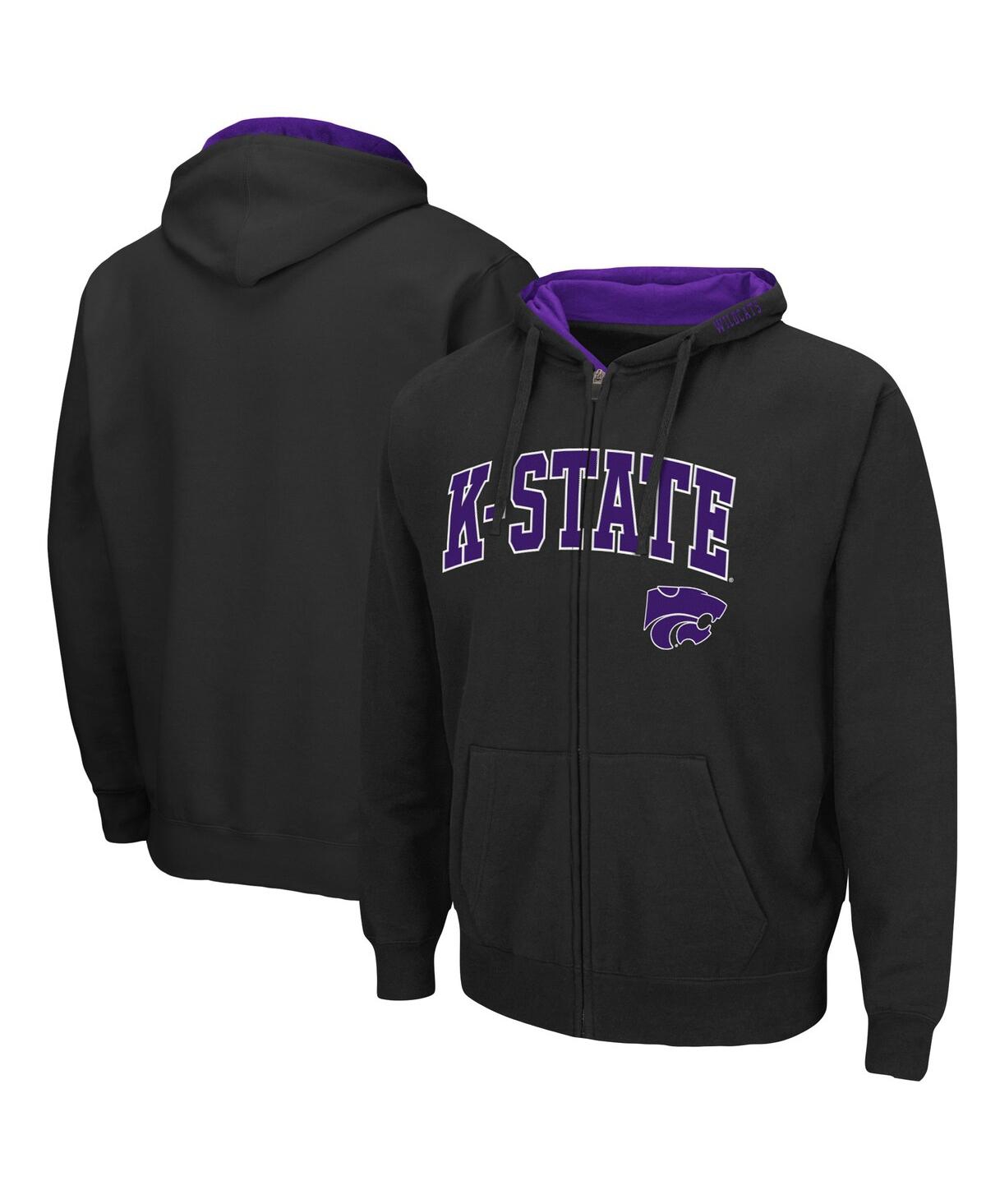 Colosseum Men's Kansas State Wildcats Arch Logo 3.0 Full-zip Hoodie In Black