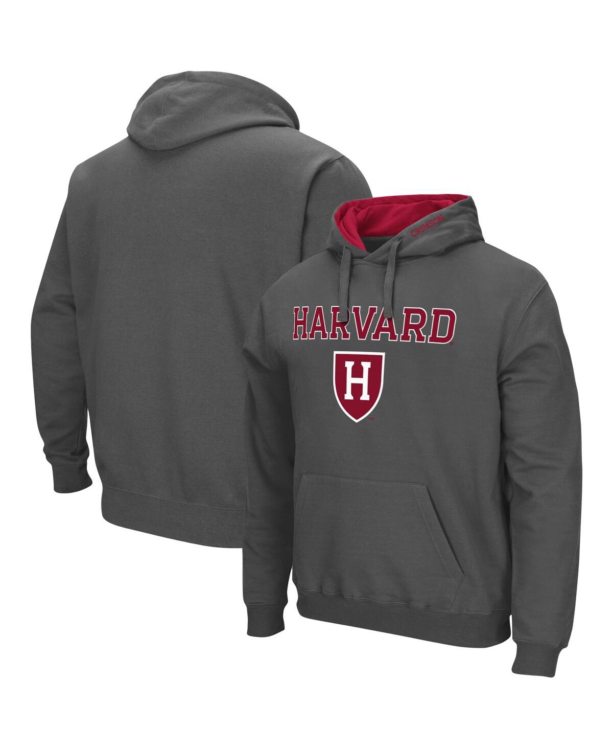 Colosseum Charcoal Harvard Crimson Arch And Logo Pullover Hoodie In Charcoal