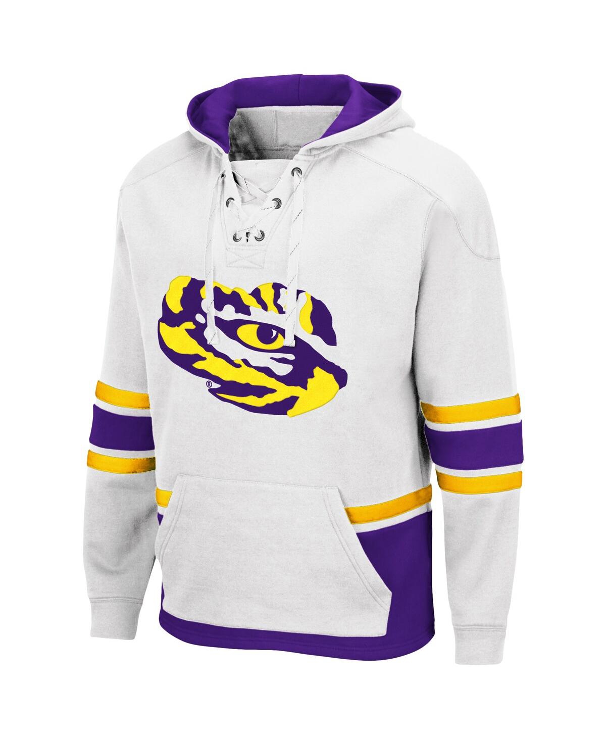 Shop Colosseum Men's White Lsu Tigers Lace Up 3.0 Pullover Hoodie