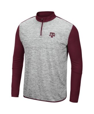 Men's Heathered Gray, Maroon Texas A M Aggies Prospect Quarter-Zip Jacket
