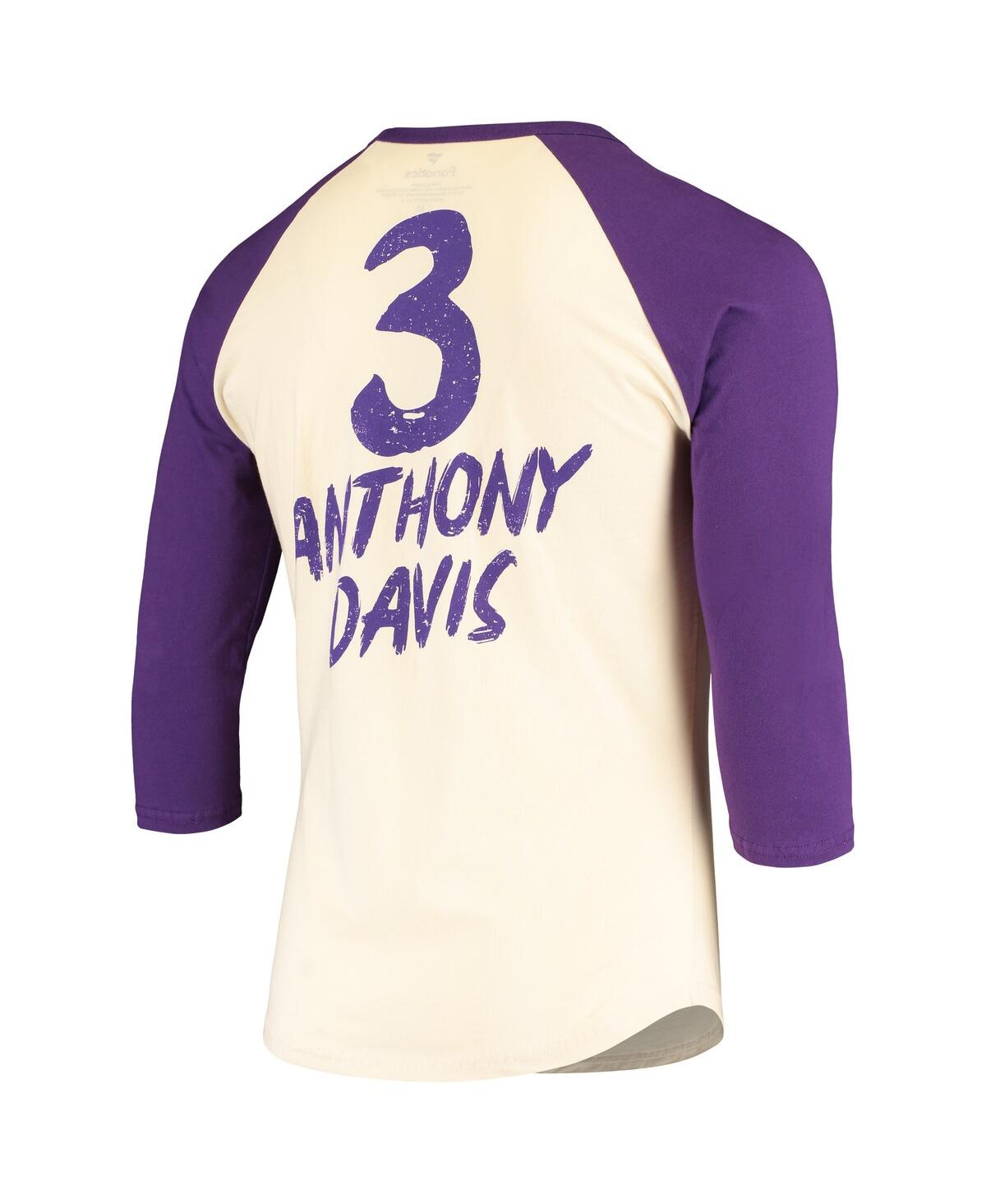 Men's Anthony Davis Purple Los Angeles Lakers Raglan 3/4 Sleeve T-shirt - Purple