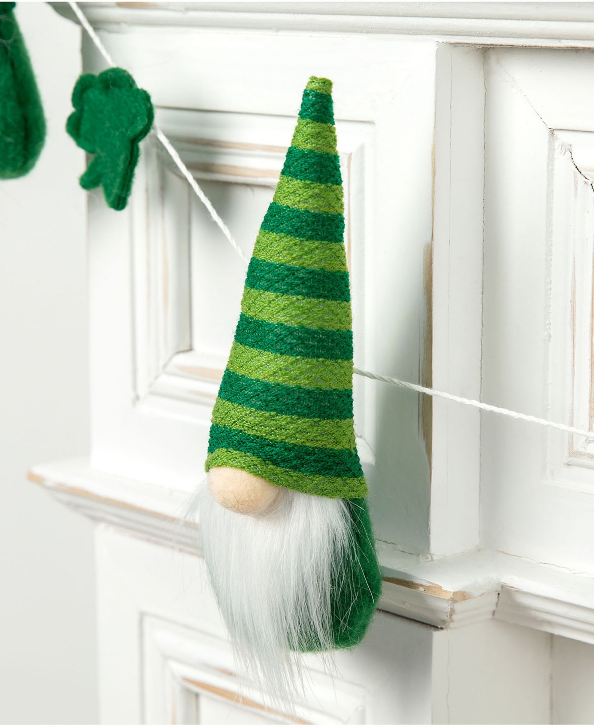 Shop Glitzhome 6' Fabric St. Patrick's Gnomes And Shamrocks Garland In Green