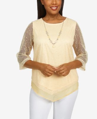 alfred dunner yellow tops