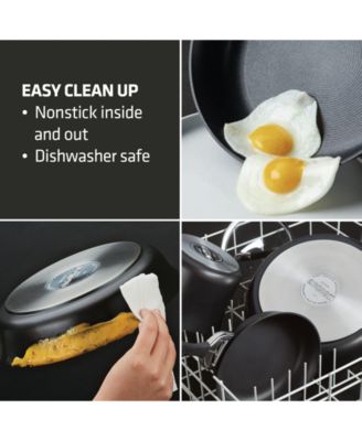 Symmetry Hard-Anodized Nonstick Weeknight Cookware Induction Pots and Pans Set, 4-Piece, Black