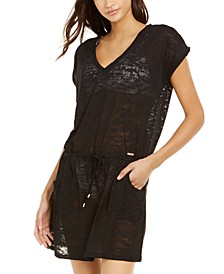 Burnout Drawstring Tunic Swim Cover-Up, Created for Macy's