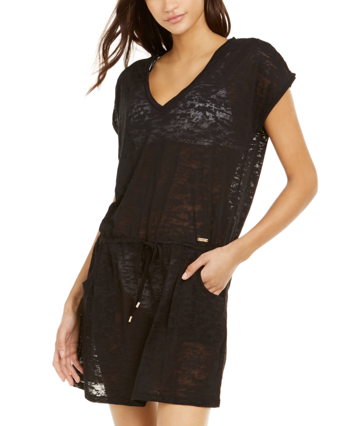 Calvin Klein Burnout Drawstring Tunic Swim Cover-Up, Created for Macy's &  Reviews - Swimsuits & Cover-Ups - Women - Macy's