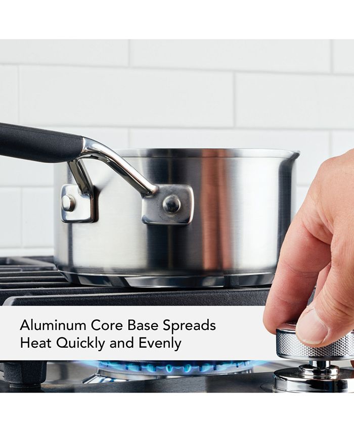 KitchenAid Stainless Steel 1 Quart Induction Sauce Pan with Pour Spouts