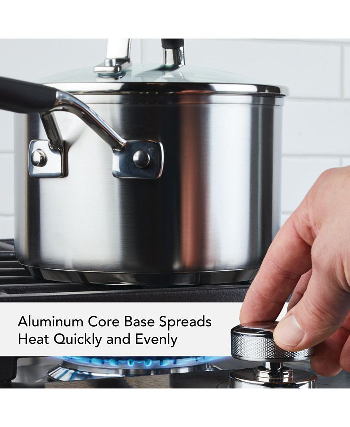 KitchenAid Stainless Steel 2 Quart Induction Sauce Pan with Measuring Marks and Lid Macy's