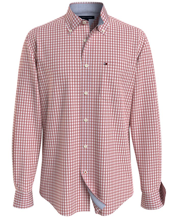 Tommy Hilfiger Men's Long-Sleeve Twain Gingham Check Classic Fit