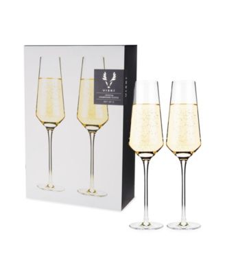 Raye Angled Crystal Champagne Flutes, Set of 2, 8 Oz