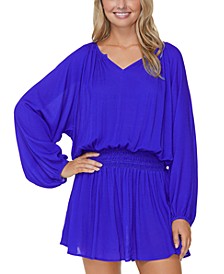 Juniors' Solid Maui Cover Up Dress