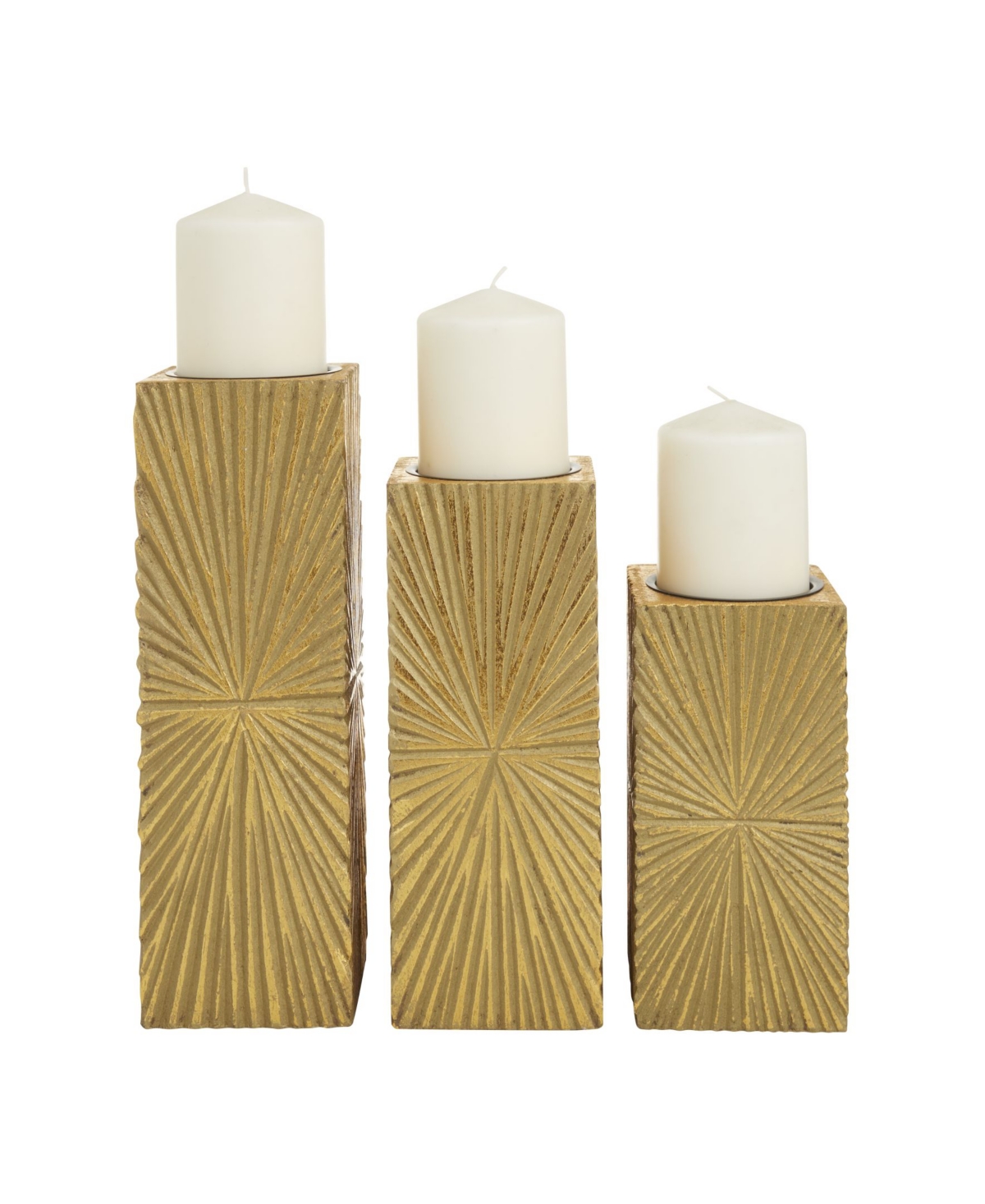 CosmoLiving by Cosmopolitan Mdf Contemporary Candle Holder, Set of 3