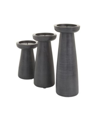 by Cosmopolitan Mango Wood Modern Candle Holder, Set of 3