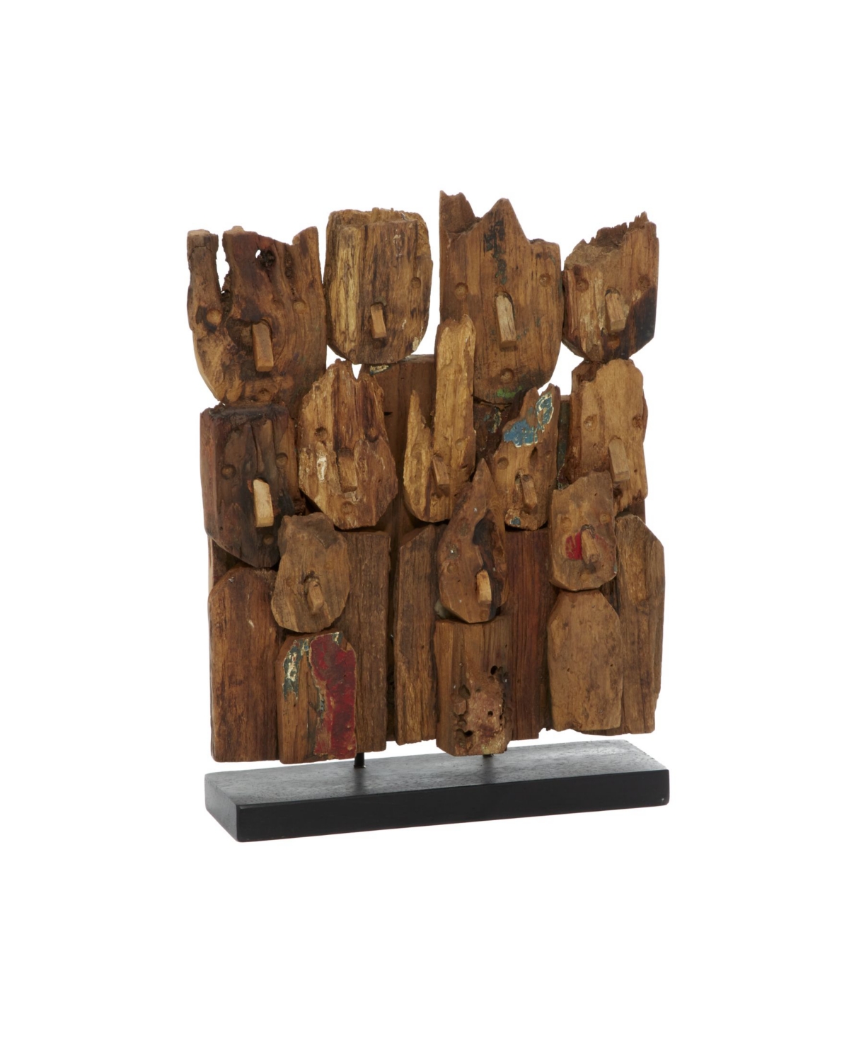 Rosemary Lane Teak Wood Natural Abstract Sculpture, 16" X 13" In Brown