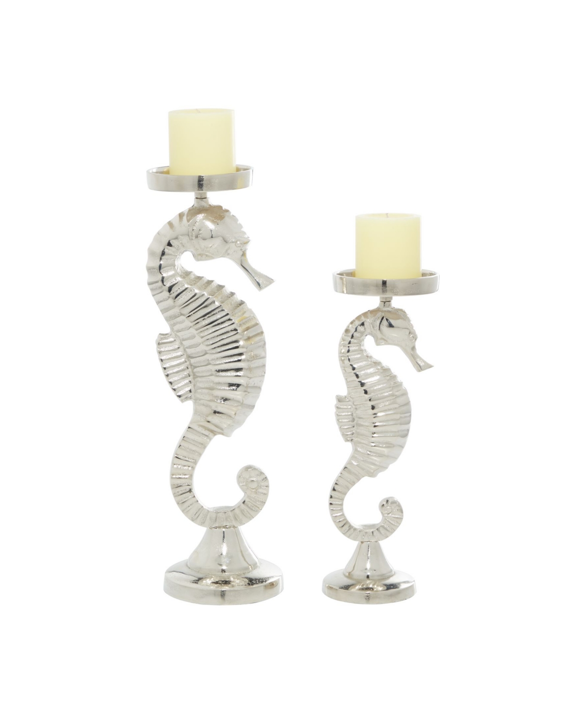 Coastal Candle Holder, Set of 2 - Silver-Tone