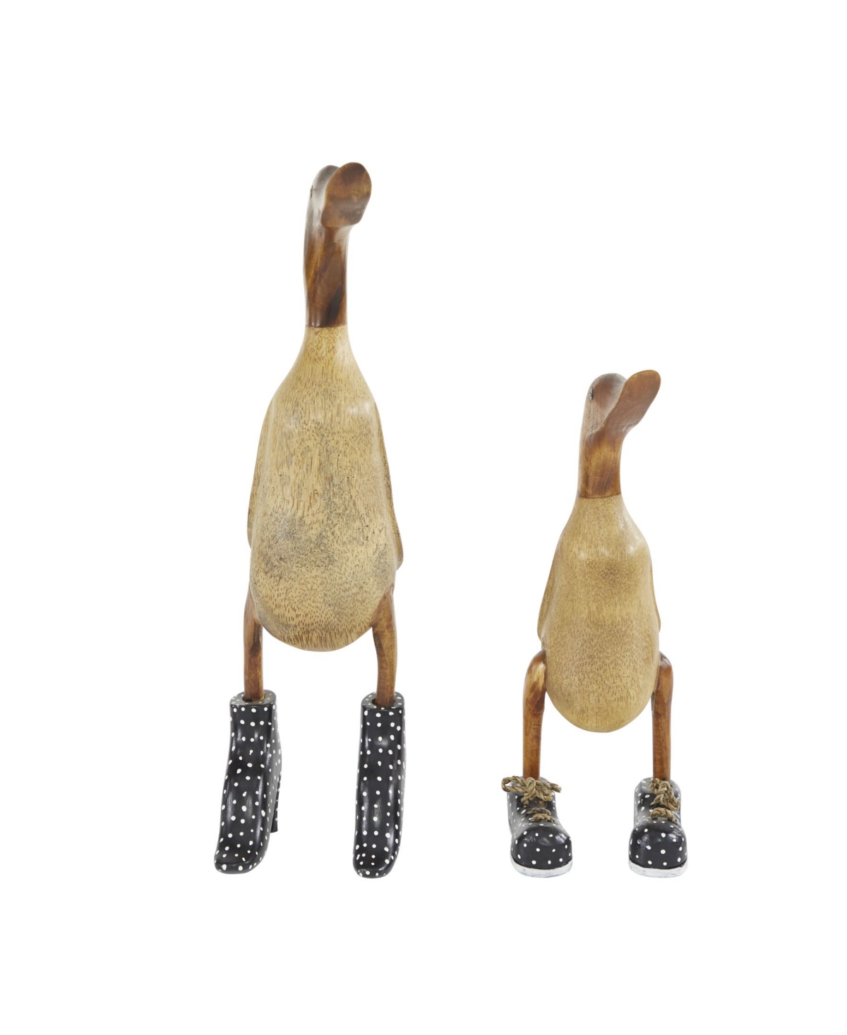 Bamboo Coastal Duck Sculpture, Set of 2
