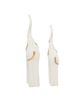 Glam Elephant Sculpture, Set of 2