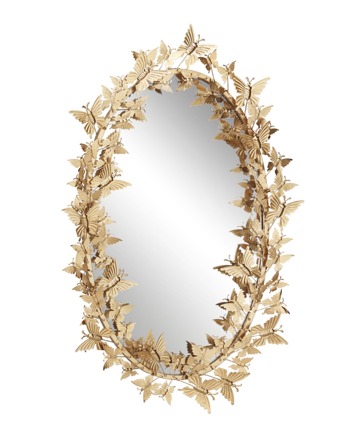 Glam Metal Wall Mirror, 33" x 19" - Gold-Tone