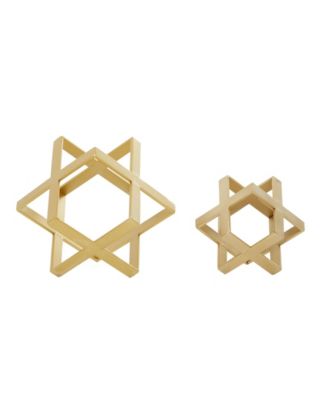 Metal Glam Geometric Sculpture, Set of 2