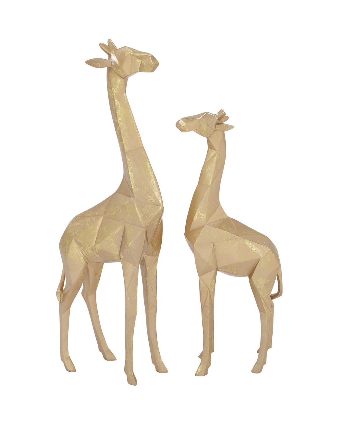 Cosmoliving By Cosmopolitan Modern Giraffe Sculpture, Set Of 2 In Gold-tone