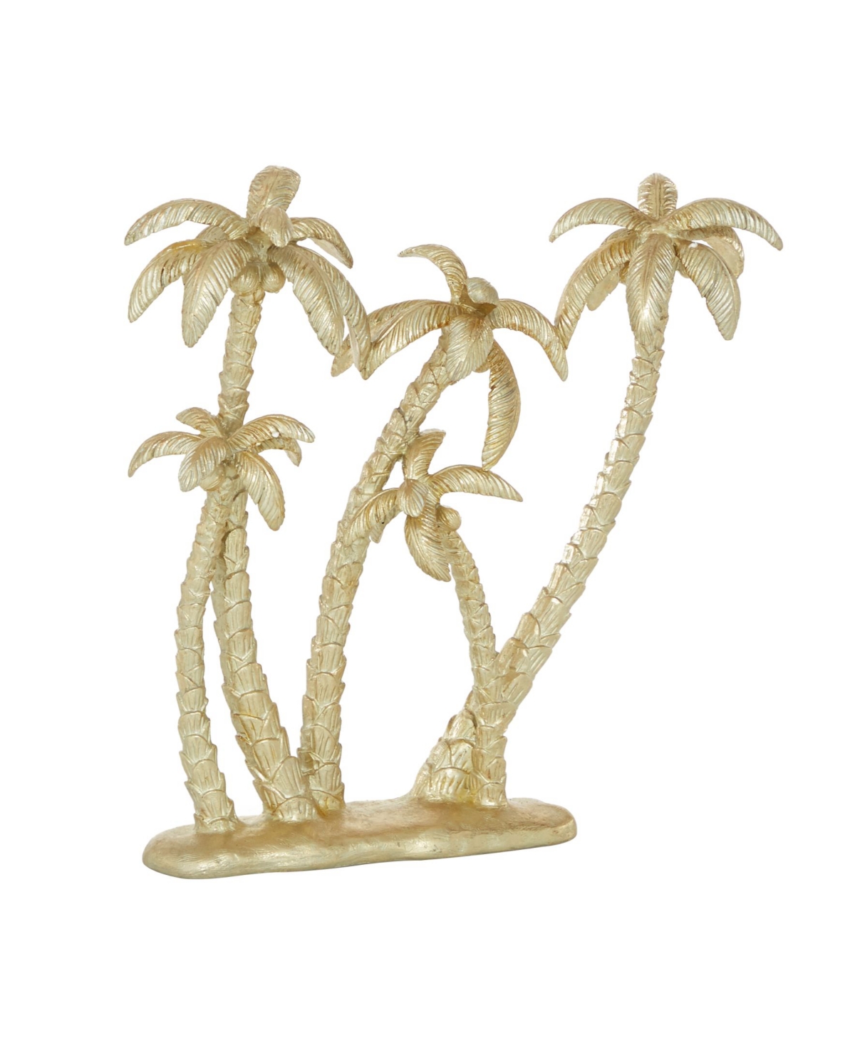 Rosemary Lane Polyresin Coastal Palm Tree Sculpture, 16" X 15" In Gold-tone