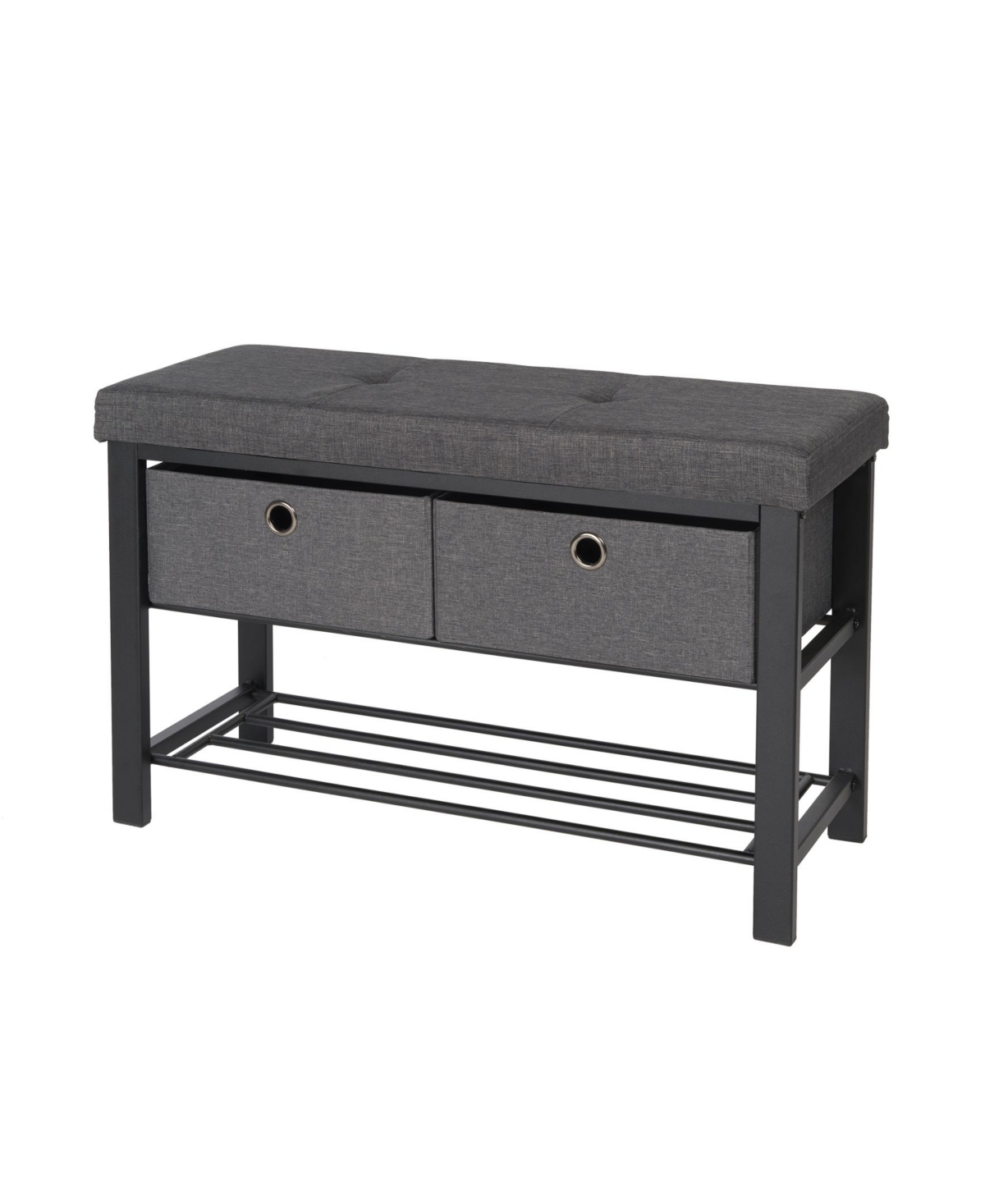 Shop Neatfreak Cushioned Shoe Storage Bench With Drawers In Black,anthracite