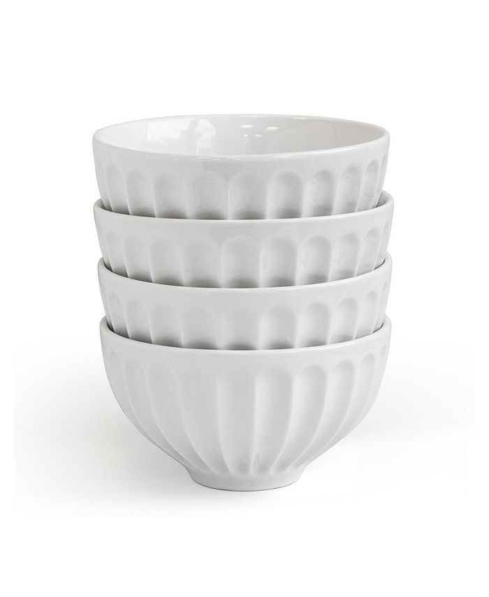 Over and Back Fern Fluted Cereal Bowl, Set of 4 Macy's