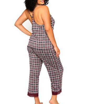 Plus Size Jessie Cozy Long Camisole and Cropped Pants Set