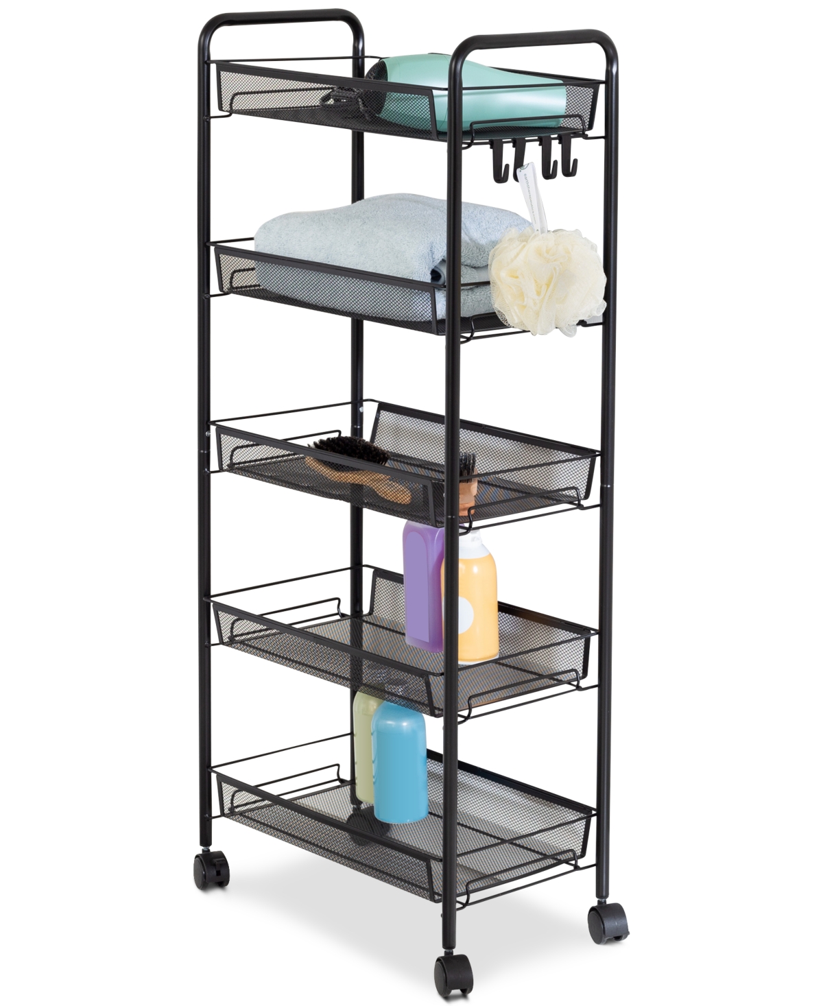 Honey Can Do 5-tier Rolling Storage Cart In Black