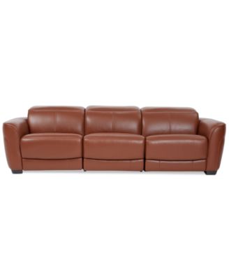 Lexanna 3-Pc. Leather Sofa with 3 Power Motion Recliners, Created for Macy&#39;s