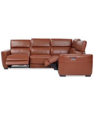 Lexanna 4-Pc. Leather Sectional with 2 Power Motion Recliners, Created for Macy's