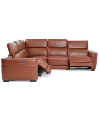 Lexanna 5-Pc. Leather Sectional with 2 Power Motion Recliners, Created for Macy's