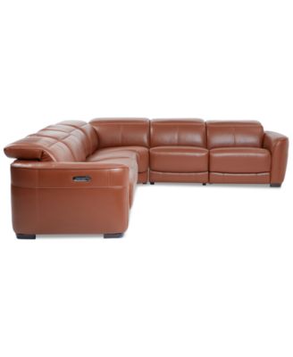 Lexanna 6-Pc. Leather Sectional with 3 Power Motion Recliners, Created for Macy's