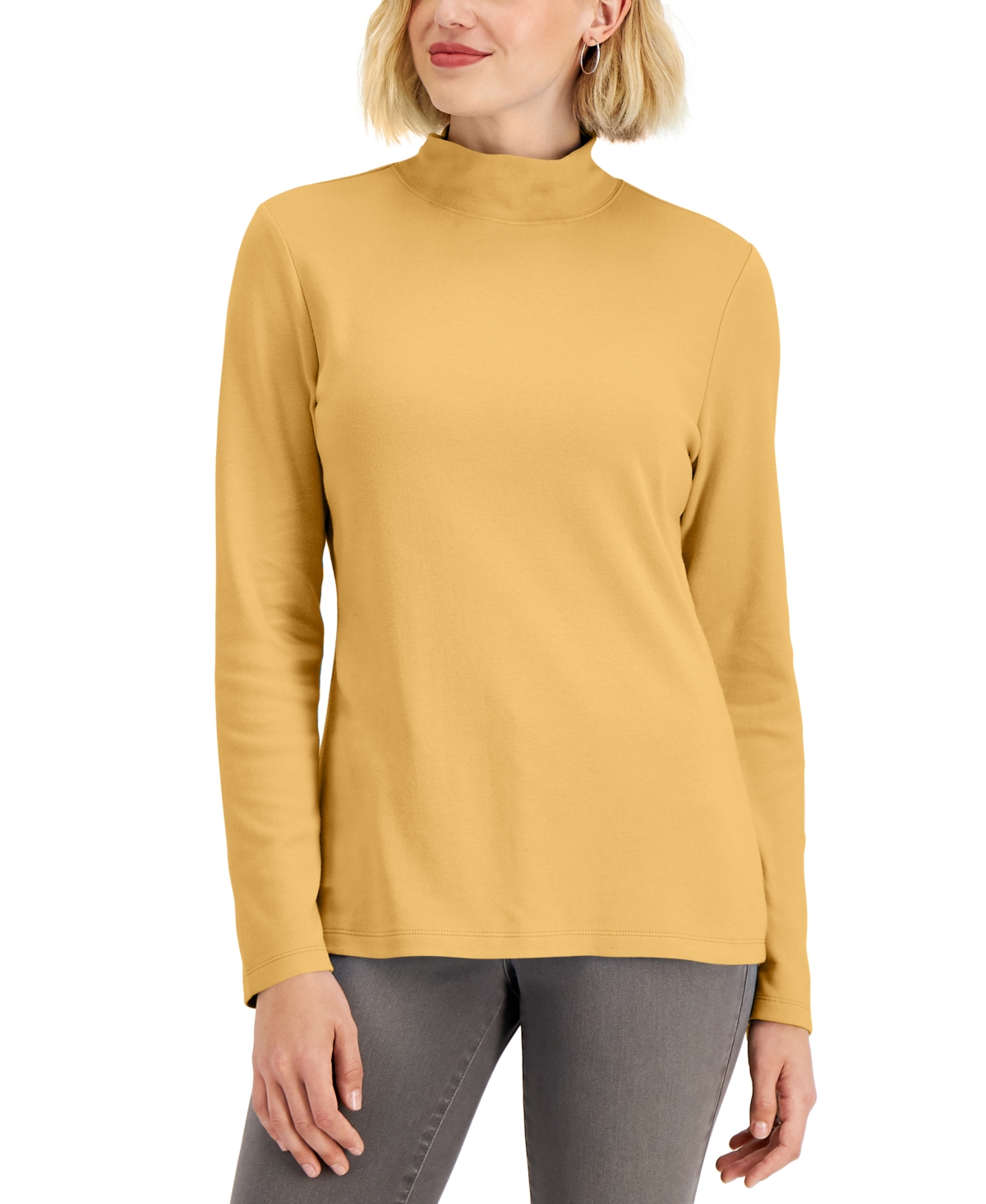 Karen Scott Mock Neck Top Created for Macy s Malbec Smart Closet