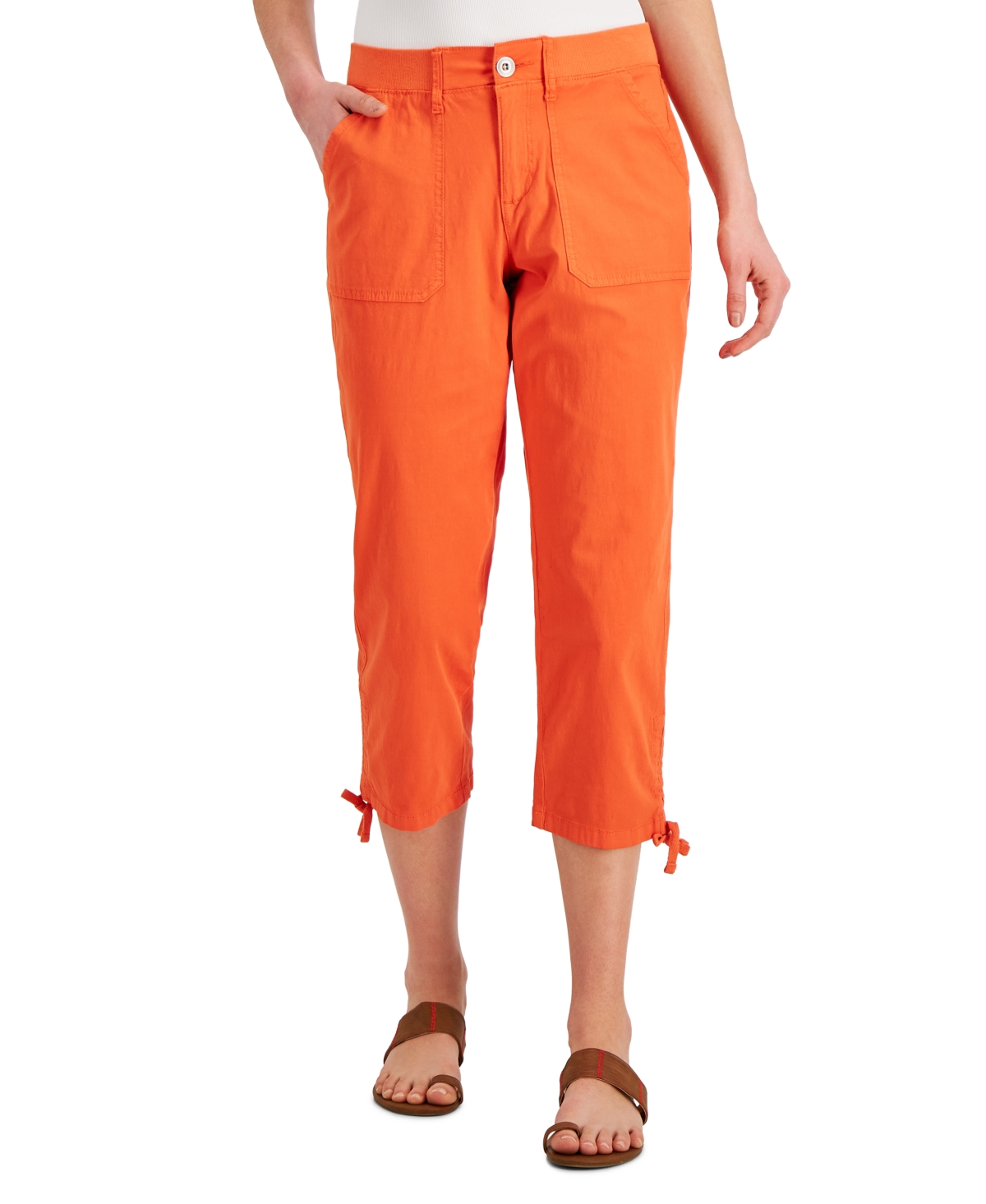 Style & Co Petite Utility Capri Pants, Created For Macy's In Orange Pepper