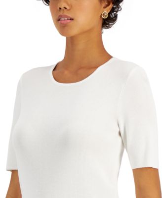 Women's Fine-Rib Crewneck Sweater T-Shirt