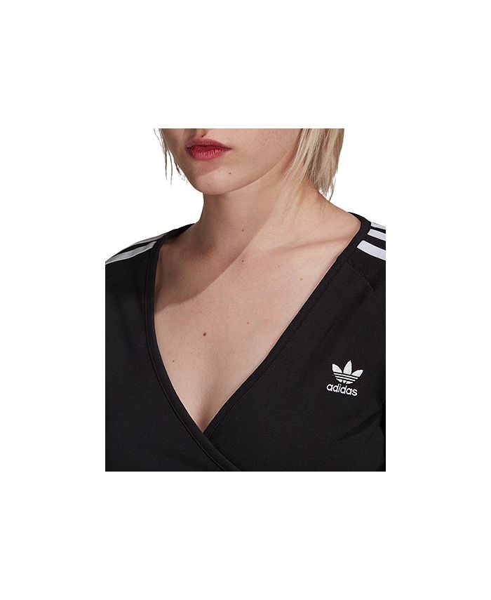 adidas Women's Cropped StripedSleeve Top Macy's